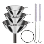 3–5 Pcs Stainless Steel Kitchen Funnel Set – Food Grade Bottle Filling & Spice Transfer Tool