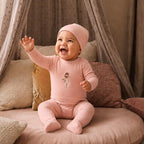 Ali Layette AW26 Baby Footed Romper Matching Hat Girl Boy Cotton Pajama Sets