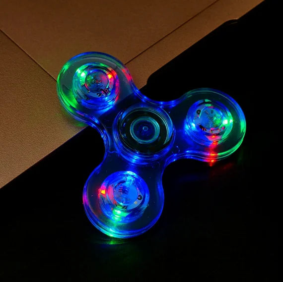 LED Glow Fidget Spinner Stress Relief Finger Toy for Kids Adults