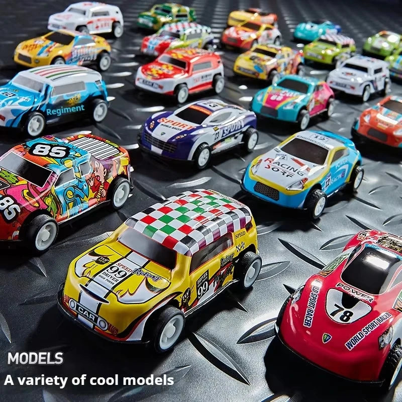 Mini Alloy Diecast Car Set – Pull Back Racing Toy Cars with Storage Box