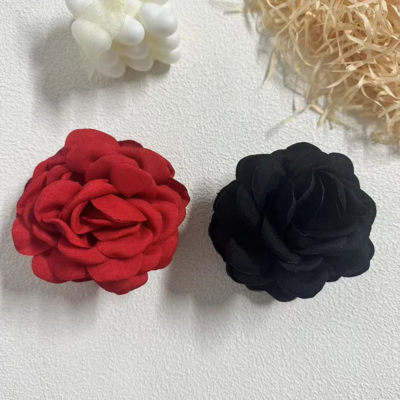 1/2/6pcs Stereoscopic Rose Flower Hair Clip Fpr Women Elegant Back of The Head Hair Shark Clip Fashionable Girl Hair Accessories