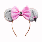 Mouse Ears Sequin Bow Cosplay Headband for Women & Adults