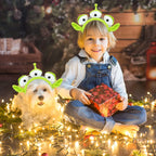 Three-Eyed Alien Headband Halloween Monster Plush Cute Headwear Hat Accessories for Theme Party Girls and Kids