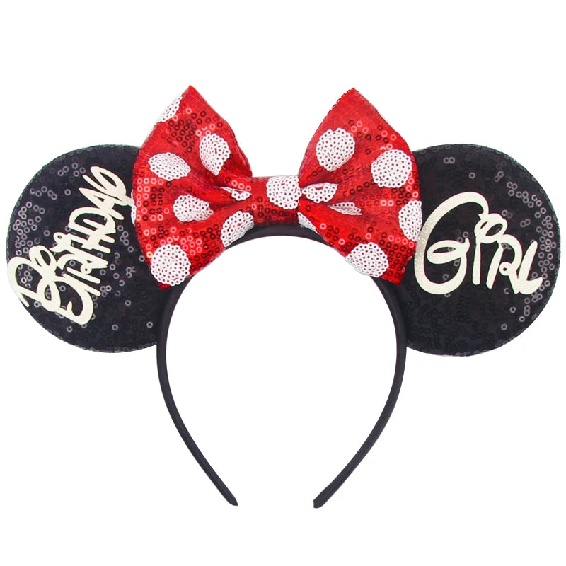 2026 Trip Mouse Ears Headband for Girls Women Sequin Castle 5"Bow Hairband Festival Party Cosplay DIY Hair Accessories