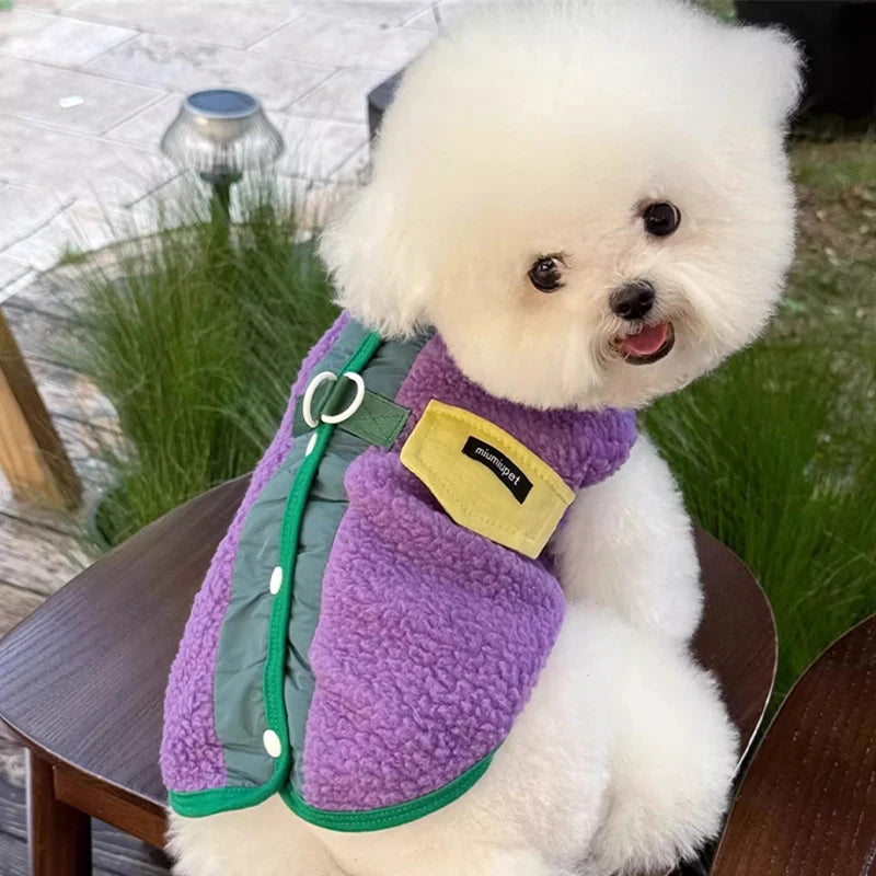 Autumn Winter Dog Clothes Fleece Dog Coat Small Dog Warm Vest with D-Ring Chihuahua Yorkshire Poodle Outfit Fashion Dog Clothing