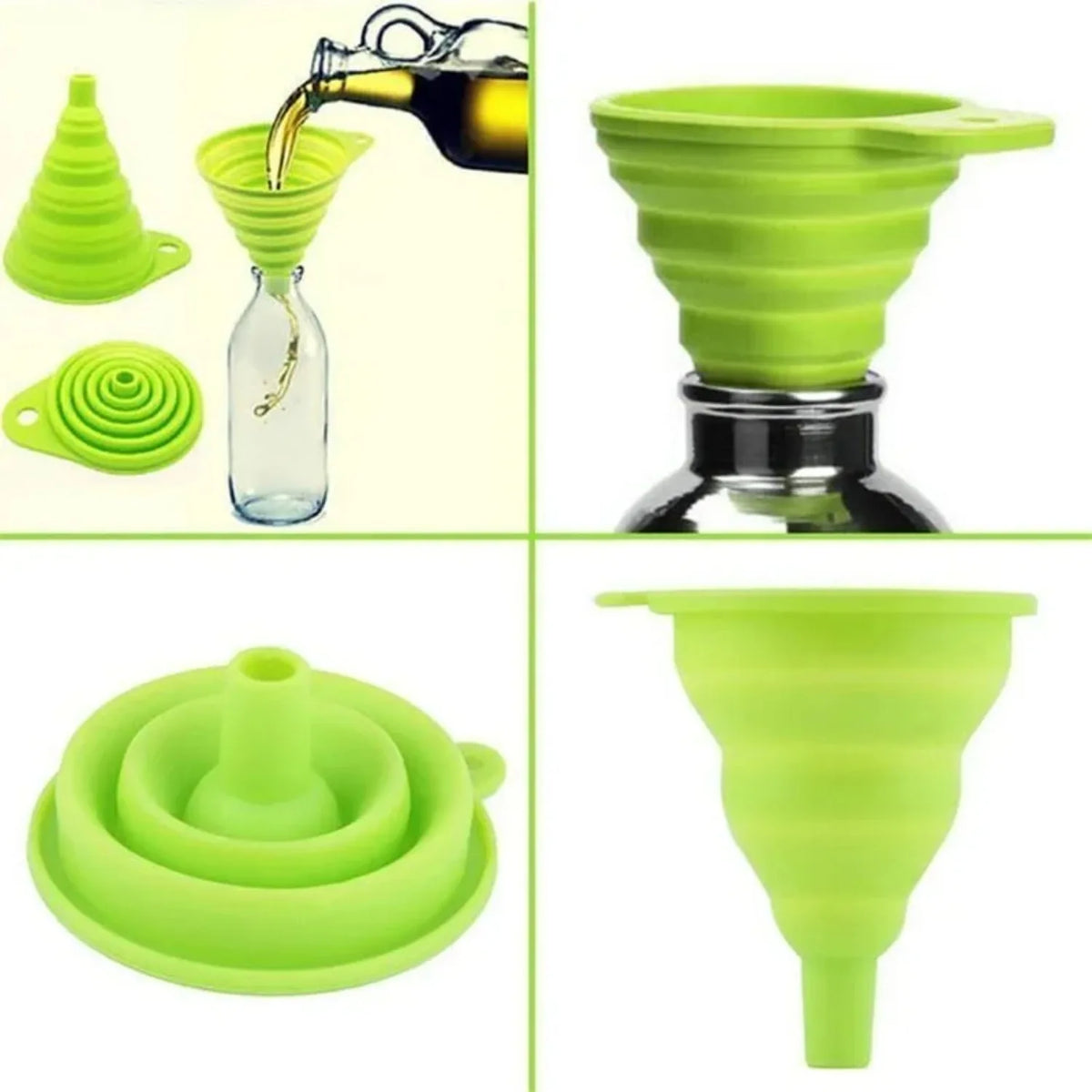 Mini Silicone Collapsible Funnel for Kitchen Bottle Filling Tool