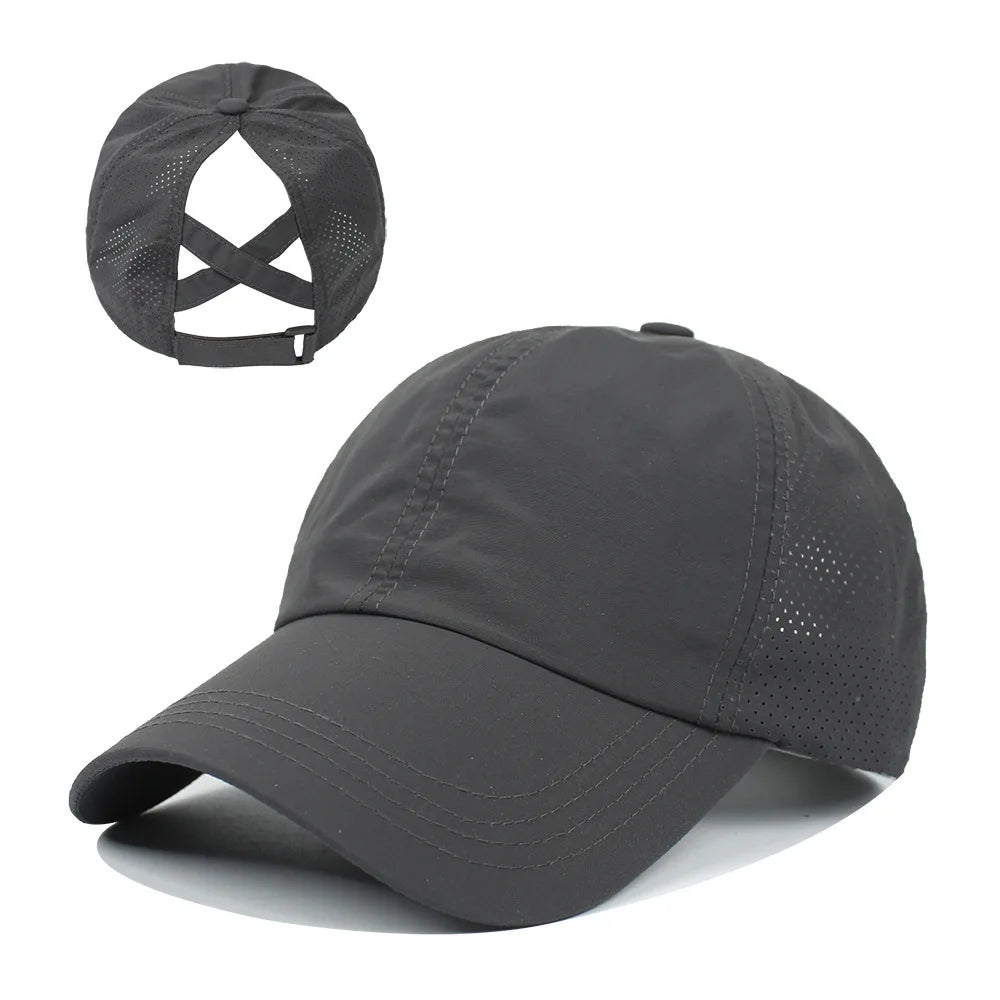 Women's Quick Dry Mesh Ponytail Baseball Cap for Outdoor Style