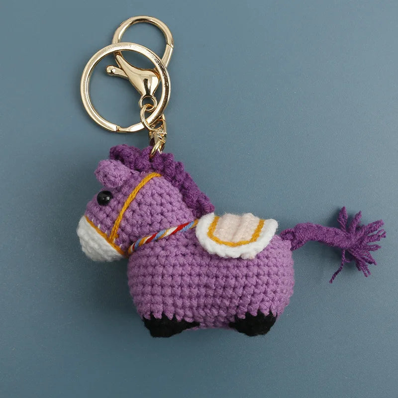 Funny Zebra Crochet Keychain Sheep Animal Bag Charm