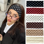 Polka Dot Yoga Elastic Sweat-Absorbing Headband for Women