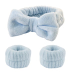 Coral Fleece Face Wash Headband & Absorbent Wristband Set
