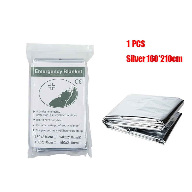 Emergency Thermal Survival Poncho Blanket for Camping & First Aid