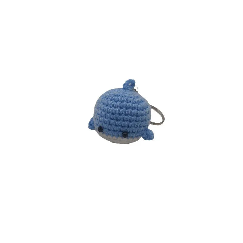 Cute Crochet Whale Keychain Handmade Ocean Bag Charm