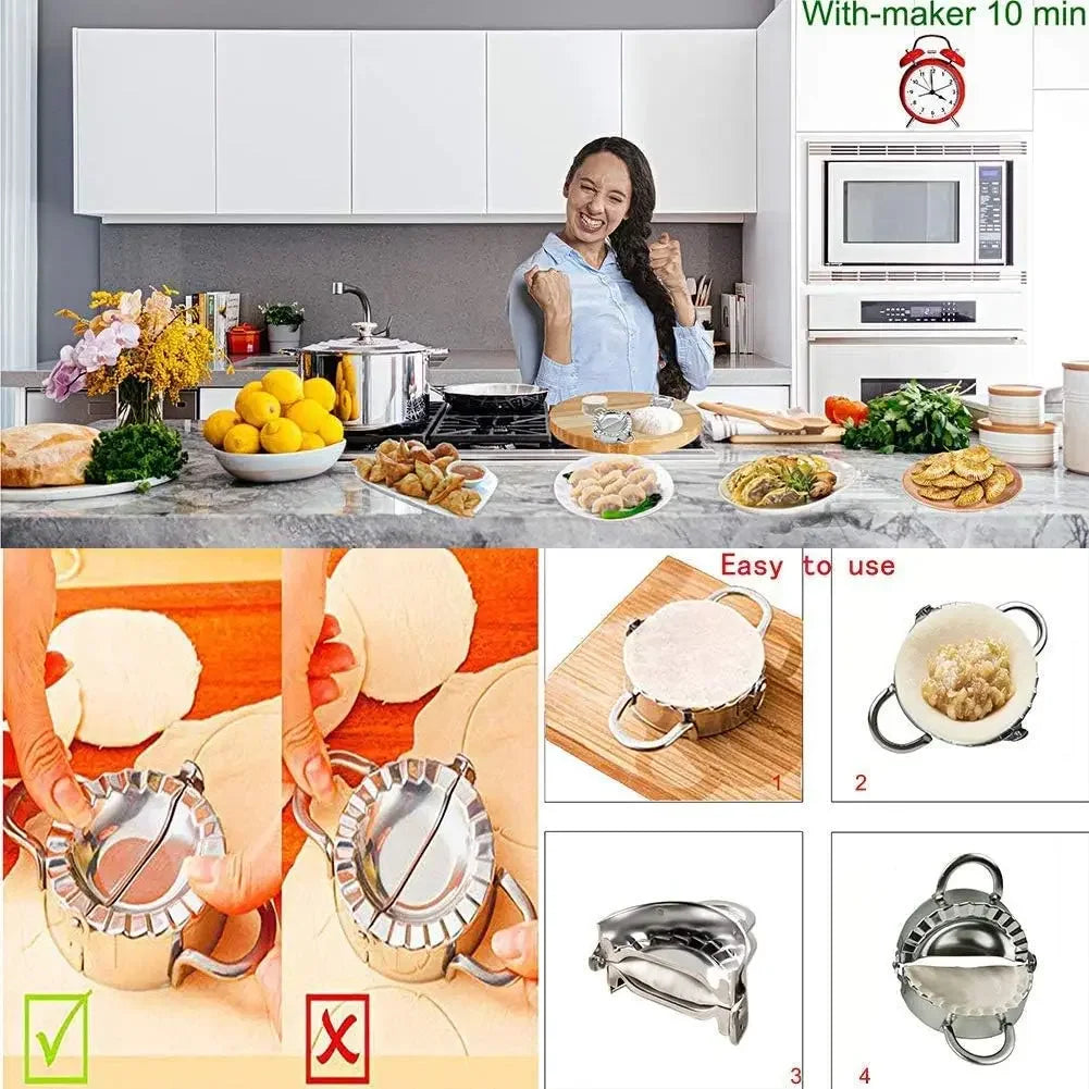 Stainless Steel Dumpling Maker Press for Ravioli and Pastry Tool