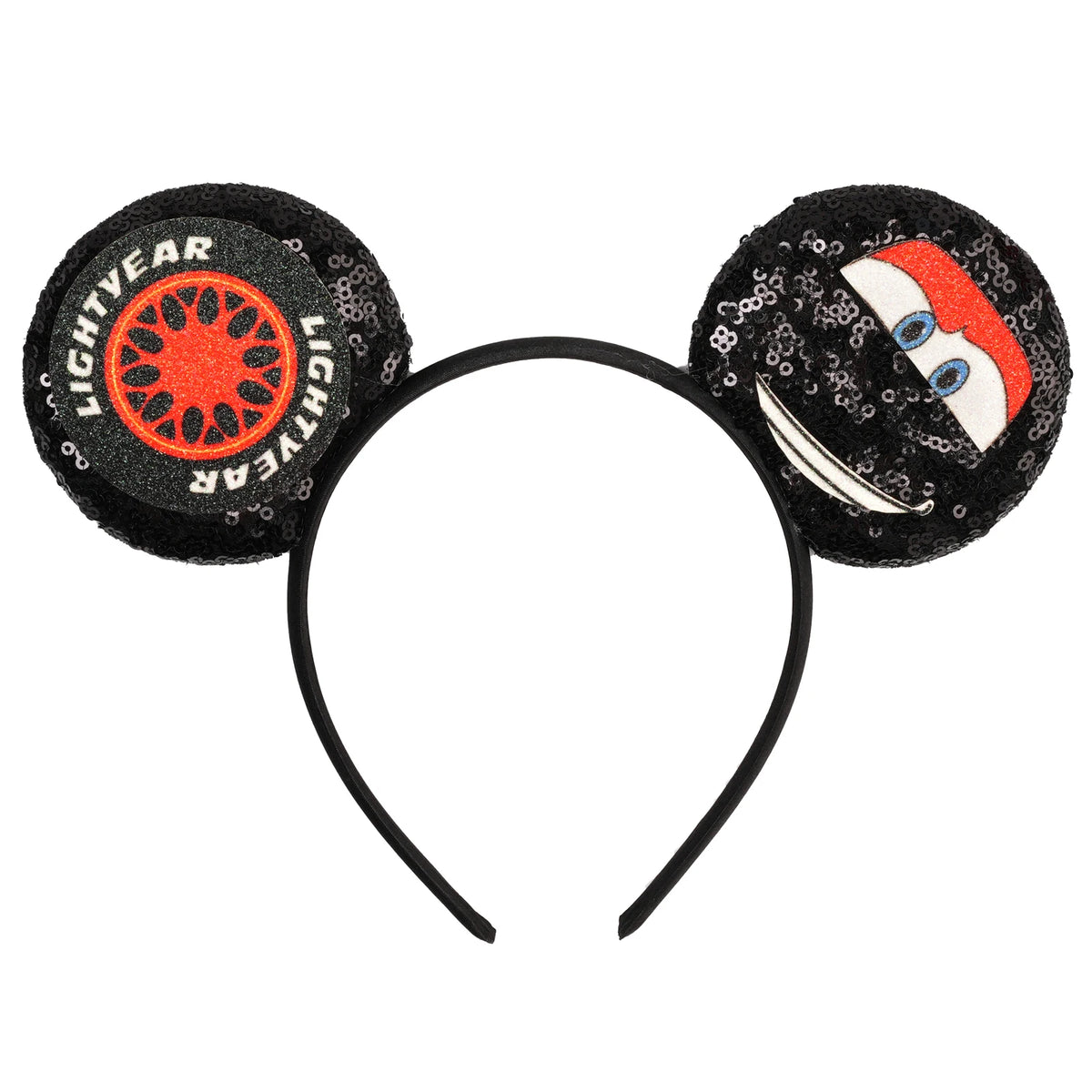 Disney Anime Cars Ears Headbands Women Sequins Bow Hairband Girls Pixar 95 Lightning McQueen Hair Accessories Kids Headwear Gift