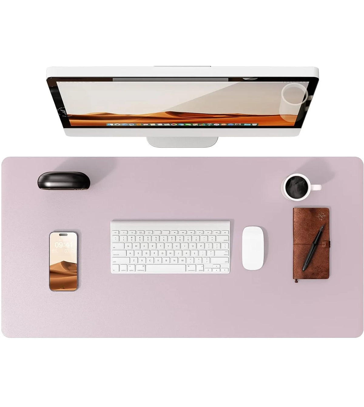 Large Mouse Pad,Office Desk Mat, Leather Desk Pad Protector, Non-Slip PU Leather Desk Blotter, Laptop Desk Pad