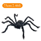 Halloween Plush Spider, 30-200cm Outdoor Giant Spider Decor Chamber Prank Black Spider, Horror Halloween Decoration Party Prop