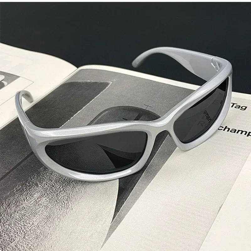 Y2K Wrap Around Sunglasses UV400 Punk Sport Fashion Eyewear for Men & Women