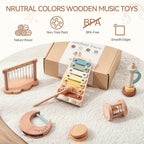 7PCS Wooden Musical Instrument Set – Educational Music Toys for Kids