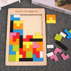Wooden Tangram Russian Blocks Puzzle for STEM Learning and Creative Play