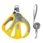 Pet Harness Vest Chest Rope Set for Small Medium Dog Outdoor Walking with 1.5m Rope Reflective Breathable Adjustable Pet Harness