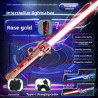 Children Colorful Glowing Sword Toys Telescopic Music Laser Sword 2-in-1 Rotating Decompression Toy Light Sword Kids Adult Toys