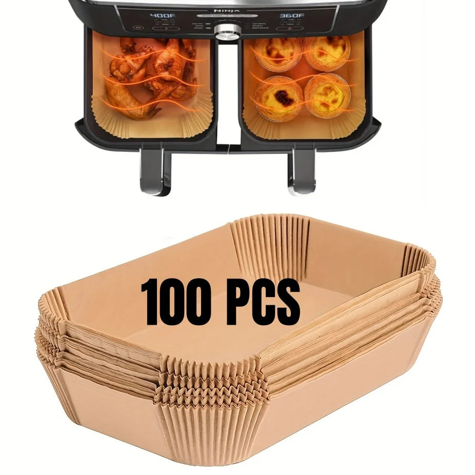 Disposable Air Fryer Paper Liners – Oil Proof Non-Stick Parchment Baking Paper