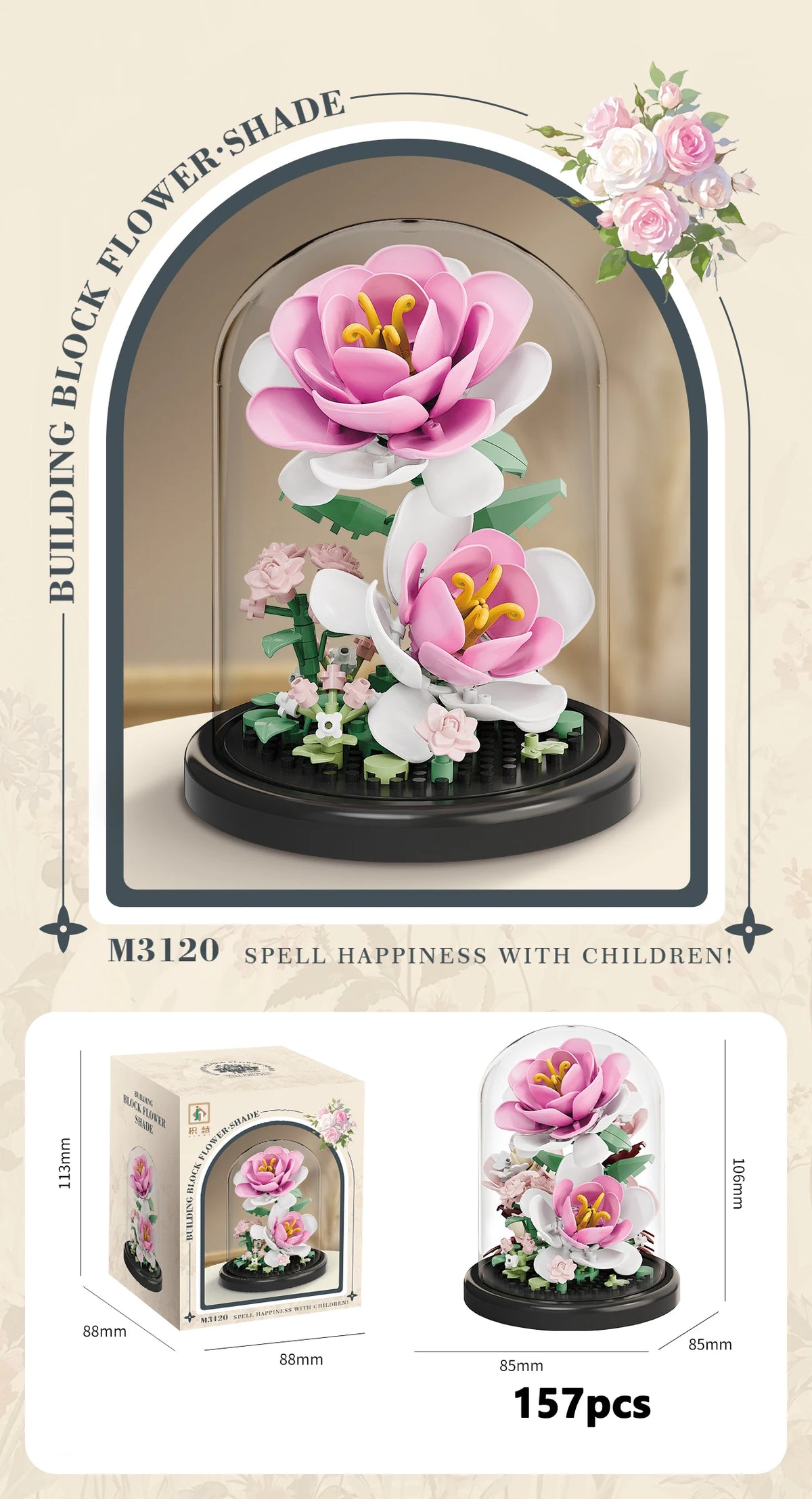 Eternal Flower Bouquet Bonsai Micro Building Blocks Set
