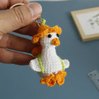Cute Crochet Parrot Keychain Handmade Bird Bag Charm