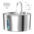 2.2L Automatic Cat Fountain Stainless Steel Pet Water Dispenser Silent Water Pump Circulation Filtering Visual Window