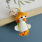 Cute Crochet Parrot Keychain Handmade Bird Bag Charm