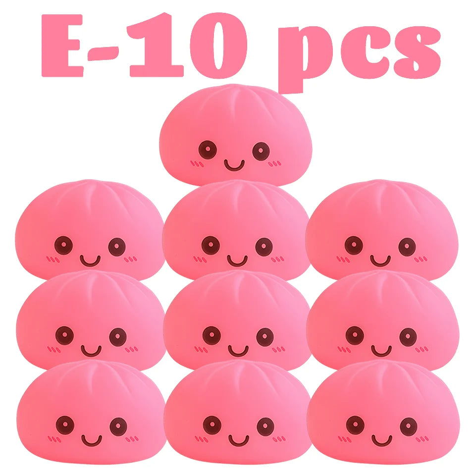 Simulation Dumplin Toy Night Light Soft Dumplings Soft Cute Steamer Birthday Gift Prank Props Colorful Dumping Toy Squishy Gifts