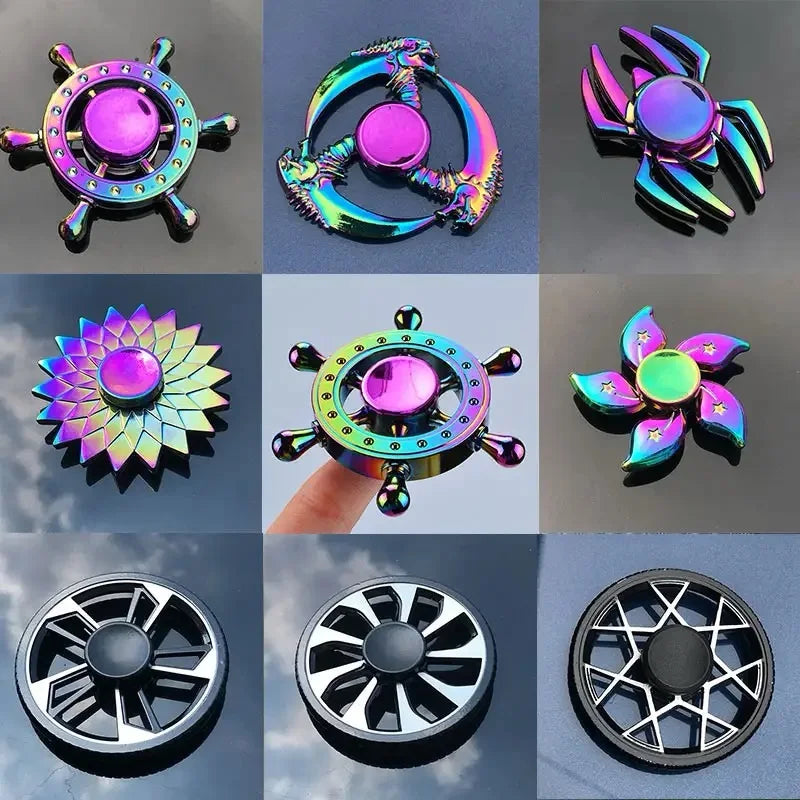 Rainbow Metal Fidget Spinner Stress Relief Finger Toy for All Ages