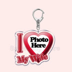 Custom Text I Love My Boyfriend Girlfriend Keychains Key Chain Photo Wife Hot Mom Dad King Queen Idol Baby Family Keychains Gift