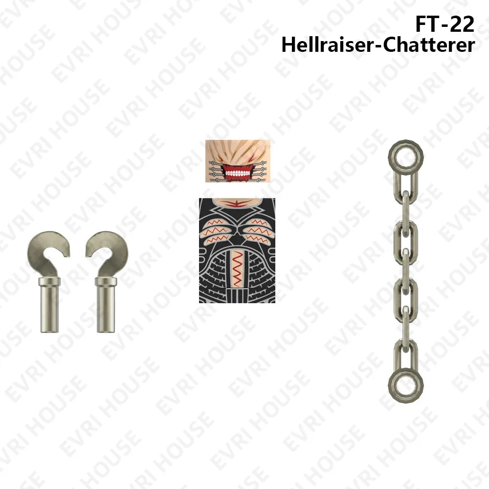 Horror Movie Hellraiser Mini Bricks Action Figures Building Block Dolls Accessory Toys For Children FT20-23