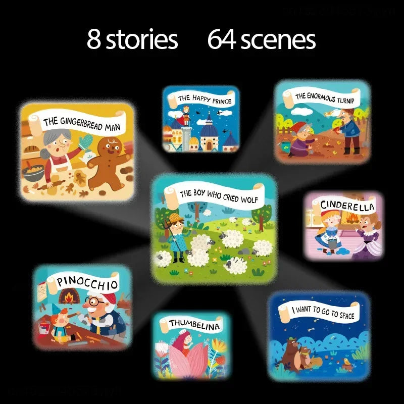 Children's Story Projector with Night Light Flashlight Toy Story Machine Sleeping Lamp Luminous Toys Baby Early Education Toys