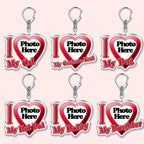 Custom Text I Love My Boyfriend Girlfriend Keychains Key Chain Photo Wife Hot Mom Dad King Queen Idol Baby Family Keychains Gift