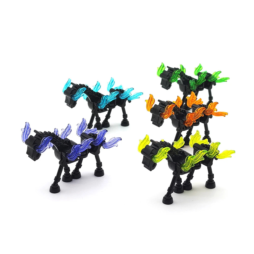 MOC Halloween Skeleton Army Mini Doll Building Blocks DIY Assembled Building Blocks Character Doll Skeleton Horse Ornaments Toy