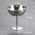 2026 New Stainless Steel Goblet Cup Ice Cream Dessert Salad Bowl Fruit Plate Snack Dish Pudding Bowls Cup KTV Bar Supplies