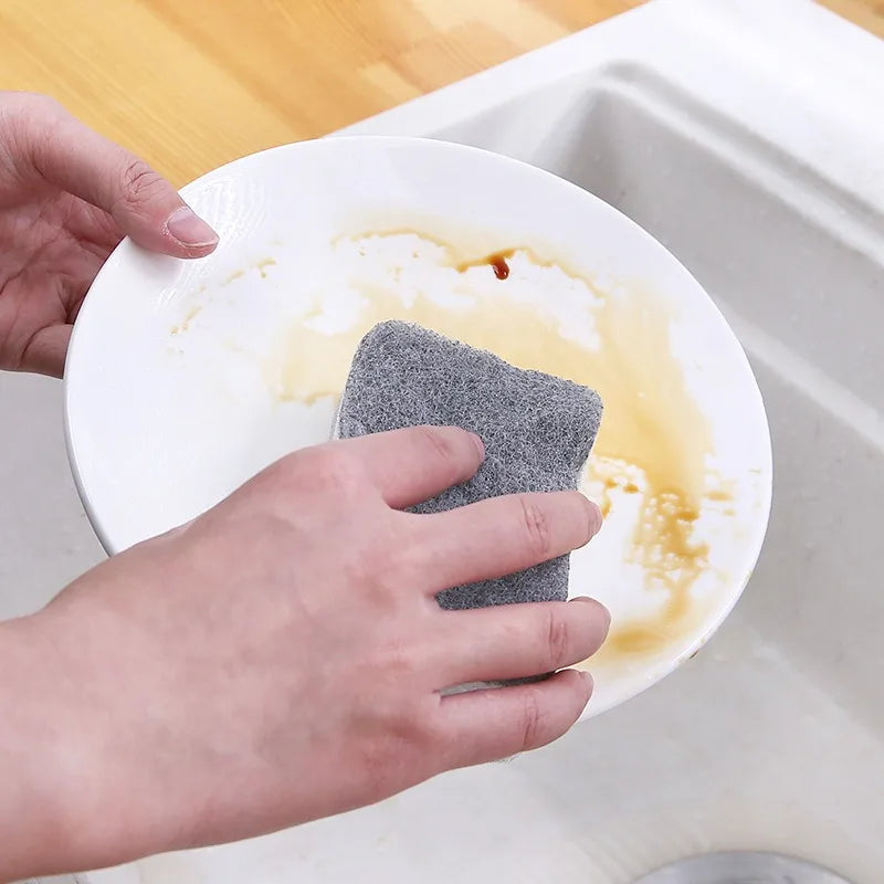 5/30PCS Home Double-sided Sponge Wipe Gray Dirt-resistant Scouring Pad Kitchen Stain Sponge Wipe Professional Cleaning Supplies