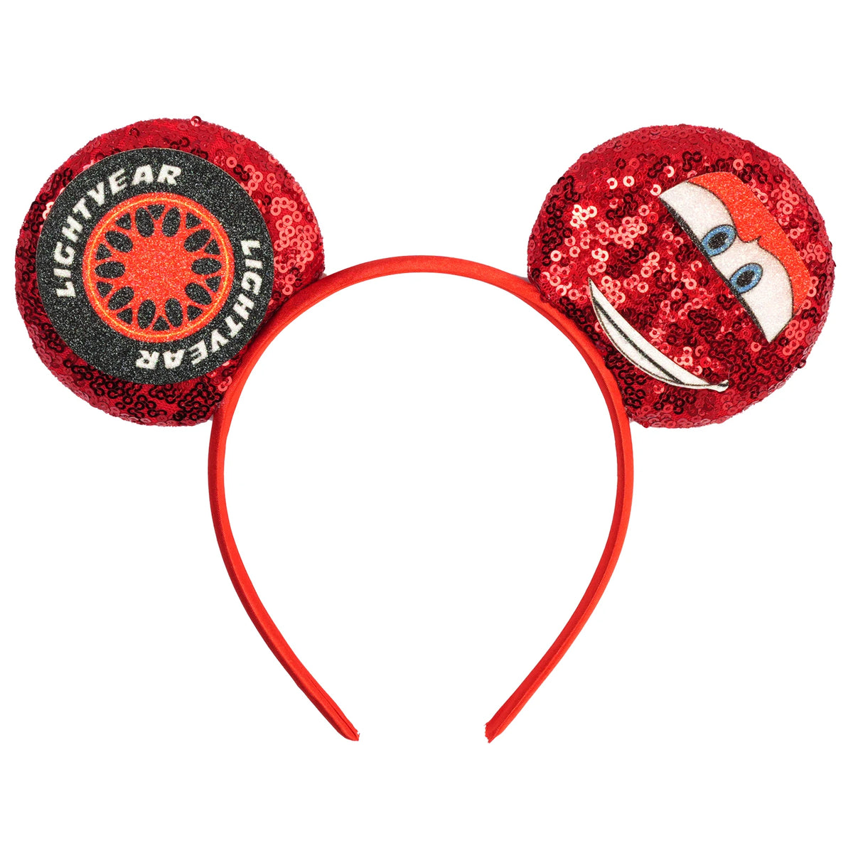 Disney Anime Cars Ears Headbands Women Sequins Bow Hairband Girls Pixar 95 Lightning McQueen Hair Accessories Kids Headwear Gift