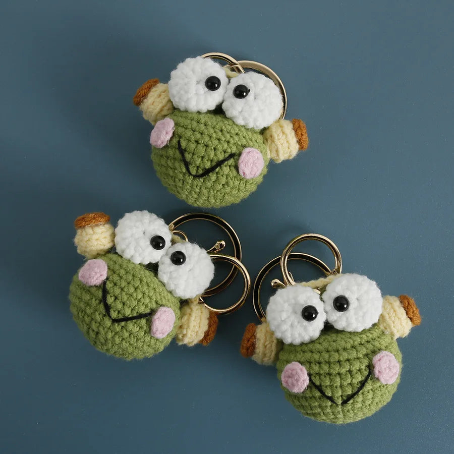 Cute Frog Crochet Keychain Funny Frog Bag Charm
