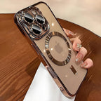 Magnetic Plating Camera Lens Protection Case For iPhone 17 16 15 14 13 12 11 18 Pro Max Case for Magsafe Wireless Charge Cover