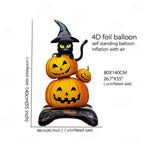 2026 Large Halloween Aluminum Film Balloons Bat Pumpkin Ghost Monster Inflatable Seated Standing Halloween Balloon Party Supplie
