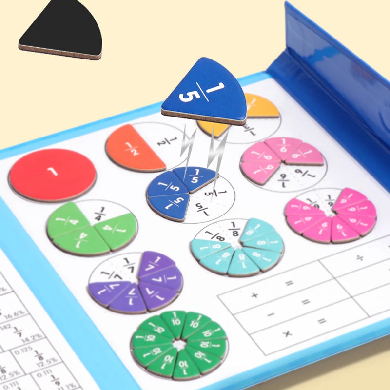 Magnetic Fraction Puzzle Montessori Math Learning Toy for Kids