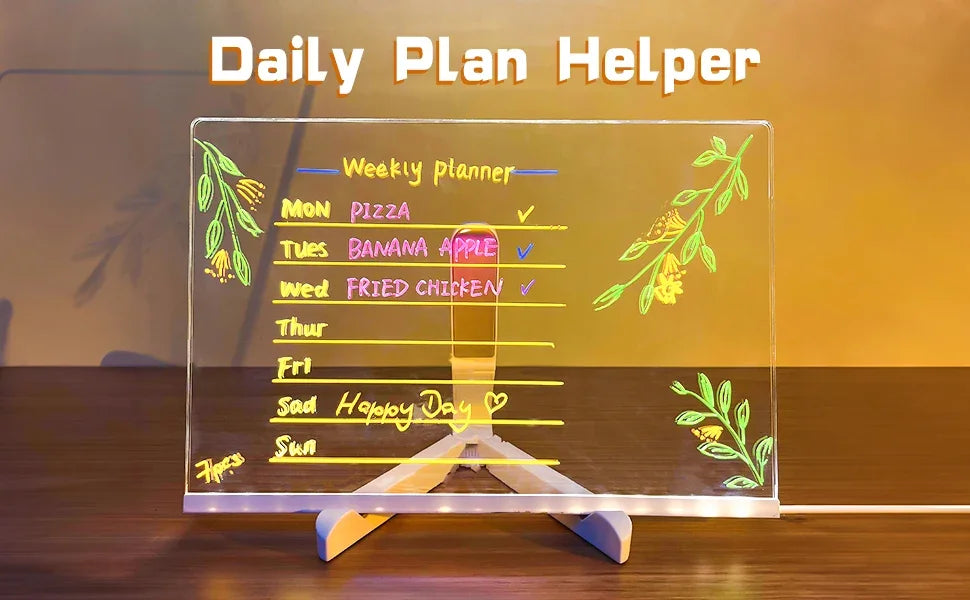 LED Drawing Board for Kids – Light Up Erasable Memo Board