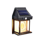Solar-Powered Waterproof Outdoor Wall Light with Motion Sensor Tungsten Filament Garden Yard Decoration LED Lamp 3 Modes 1-4Pcs