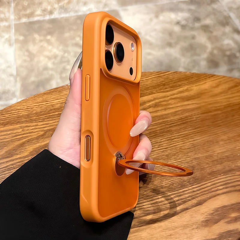 For Magsafe Metal Car Holder Ring Phone Case For iPhone 18 17 Pro Max Air 16 15 Pro 14 13 12 11 Magnetic Bumper Back Cases Cover