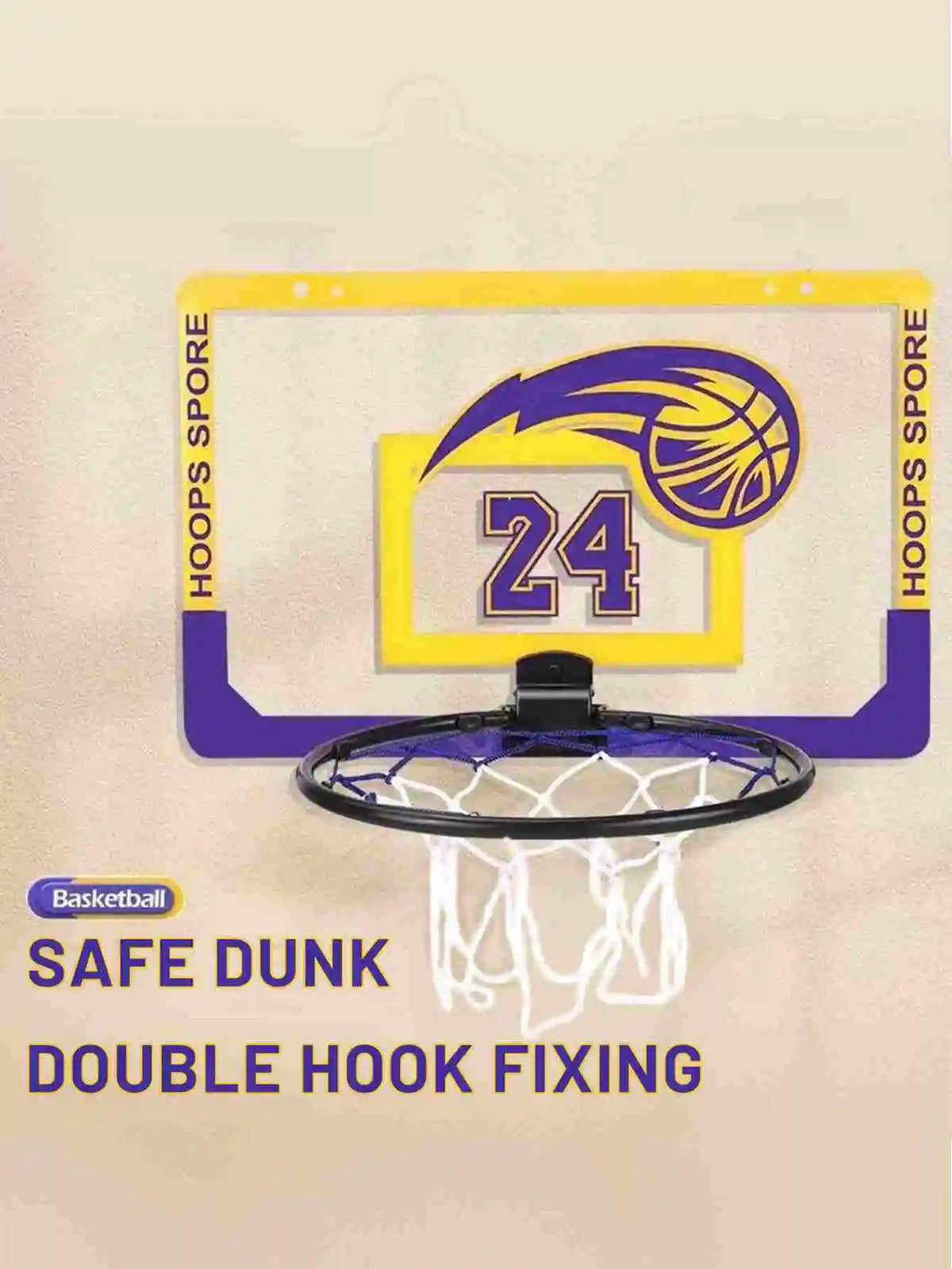 Wall Mounted Foldable Kids Basketball Hoop Set with Ball
