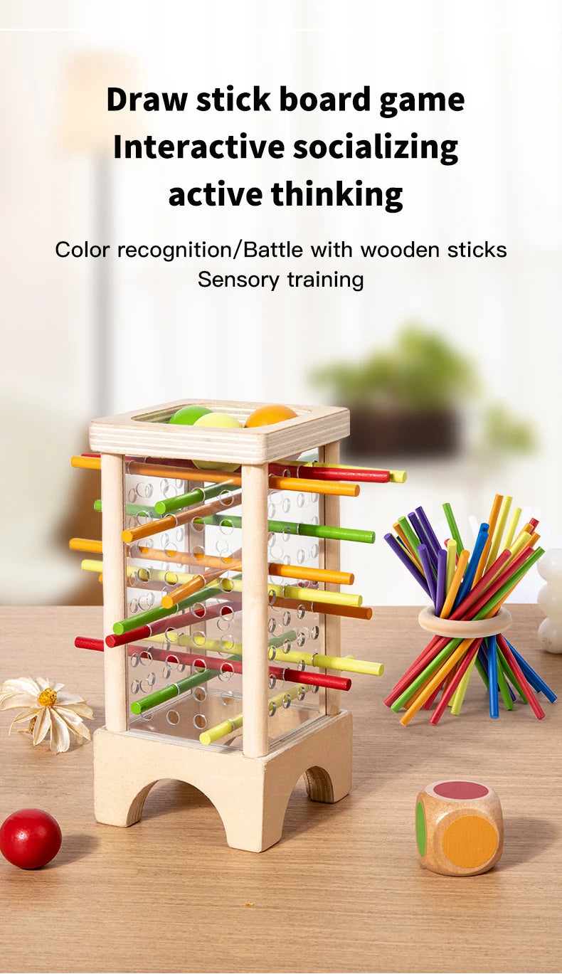 Montessori Wooden Stick Board Game Parent Child Educational Toy