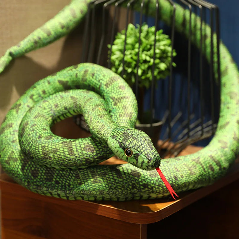 Long Python Snake Plush Toy Soft Stuffed Animal Pillow